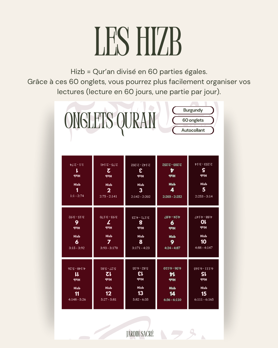 60 onglets hizb