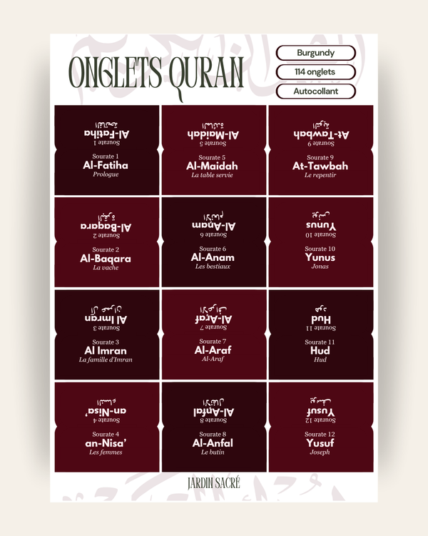 Onglets Coran Burgundy