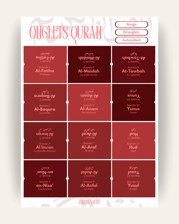 Onglets Coran rouge