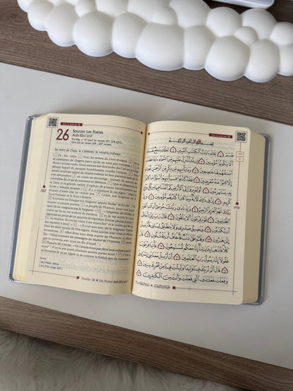 Coran argenté bilingue avec QR code - Tawhid
