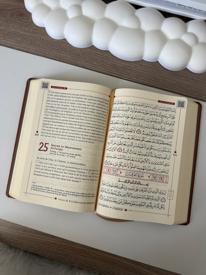 Coran marron bilingue avec QR code - Tawhid