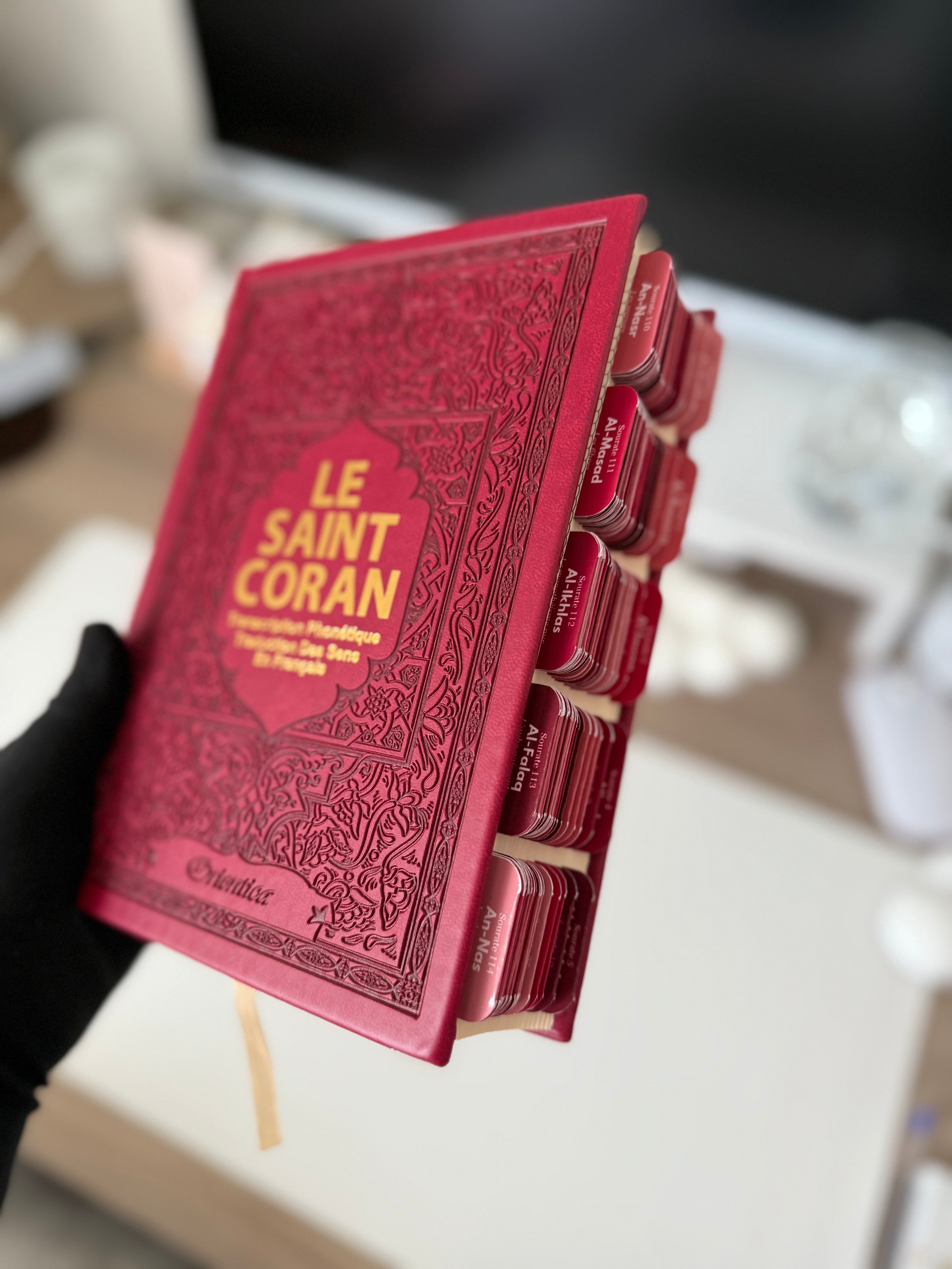 Qur'an with Persian plum tabs