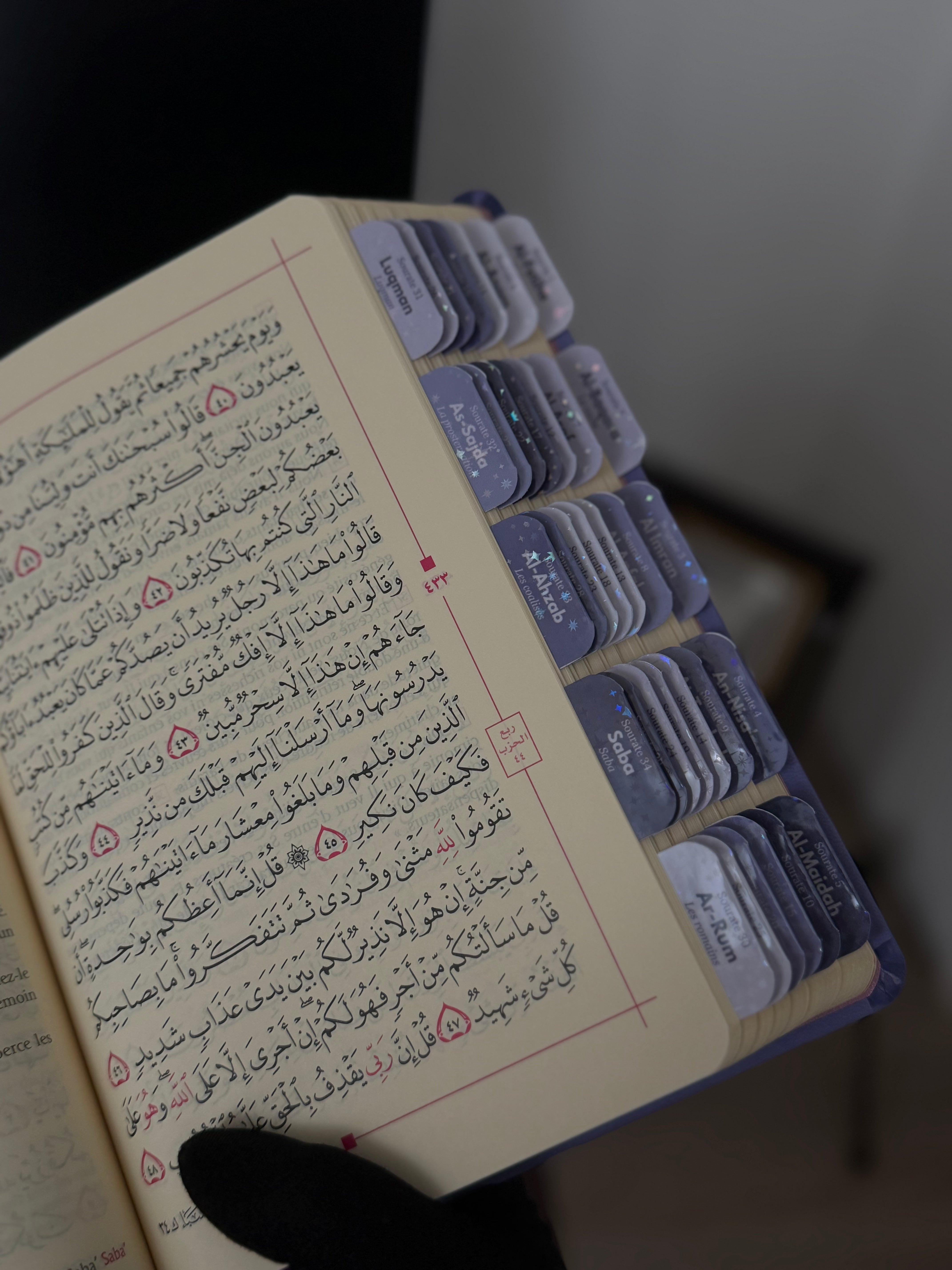 Quran avec onglets holographiques